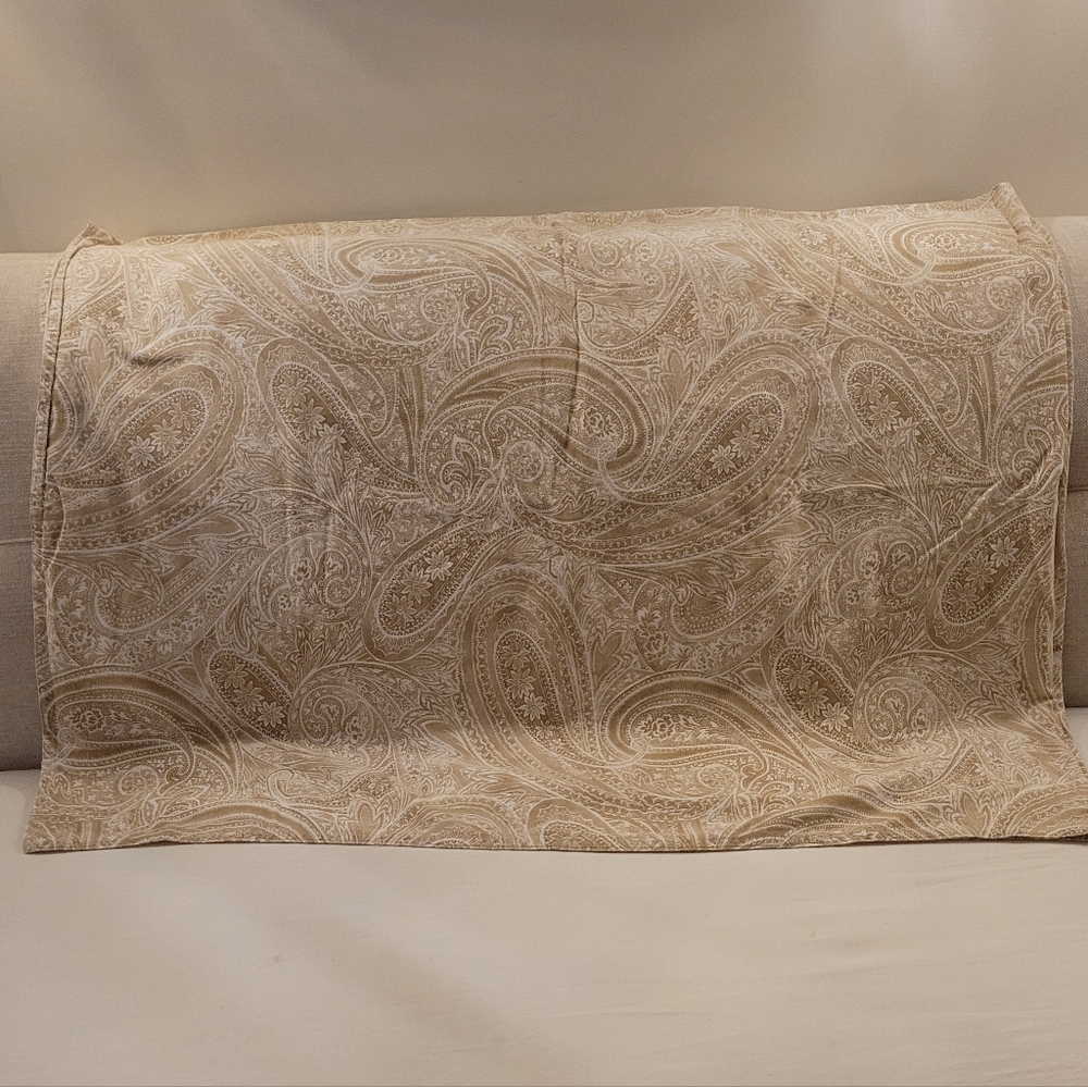 Beige Tablecloth Cotton Paisley Tone On Tone Cream Beige - Picture 3 of 7